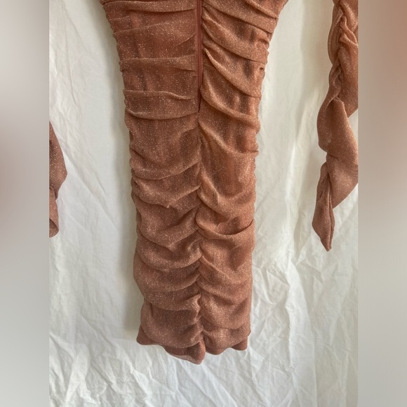 PRIVY long sleeve glitter mini dress in dusty mauve Size Small - Picture 15 of 16